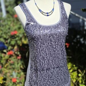 Silver Sequin Tank Top